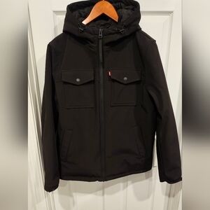 NWT Levi Strauss Co. Men's Black Coat With Hood